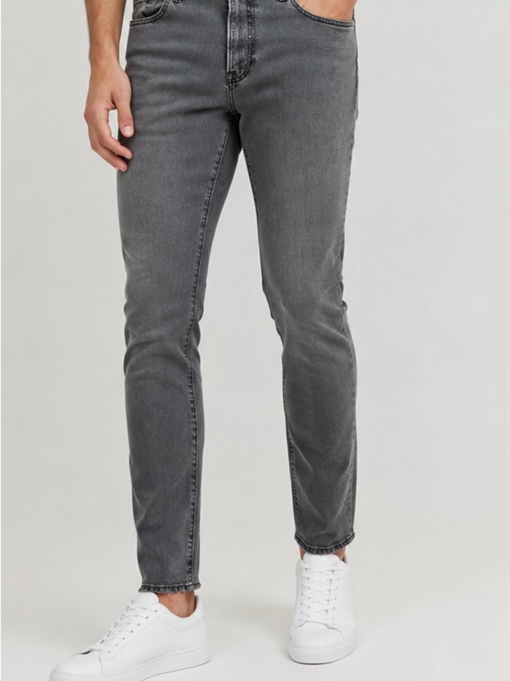 Abercrombie & Fitch Men's Washed Gray Skinny Jeans